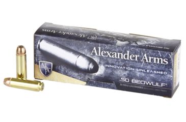 Image of Alexander Arms Loaded, .50 Beowulf, 350 Grain, Hornady XTP, Centerfire Rifle Ammo, Box of 20, A-B350XTPBOX