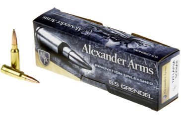 Image of Alexander Arms Loaded Ammunition, .6.5 Grendel, 123 Grain, Lapua Scenar, Centerfire Rifle Ammo, Box of 20, A-G123LSBOX