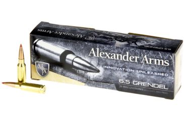 Image of Alexander Arms Loaded Ammunition, .6.5 Grendel, 129 Grain,Hornady SST, Centerfire Rifle Ammo, Box of 20, A-G129SSTBOX