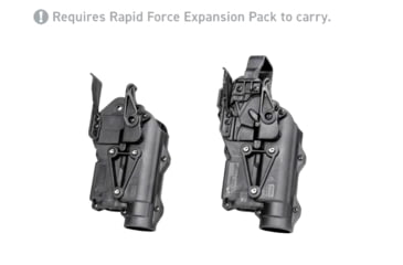 Image of Alien Gear Holsters Rapid Force Duty Holster Light Bearing Level II Shell, Glock 19, Left, Matte, w/o QDS, Black, 00193858208190