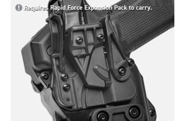 Image of Alien Gear Holsters Rapid Force Duty Holster Light Bearing Level II Shell, Glock 19, Left, Matte, w/o QDS, Black, 00193858208190