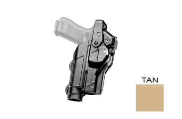 Image of Alien Gear Holsters Rapid Force Duty Holster Light Bearing Level II Shell, Glock 19, Left, Matte, w/o QDS, Tan, 00193858208497
