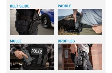 Image of Alien Gear Holsters Rapid Force Duty Holster, Slide, Mid Ride, For S&amp;w M&amp;p9c M2.0 Compact 4 Inch Barrel, Matte - RFS-0873-L-MB-12-D