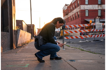 Image of Alien Gear Holsters Rapid Force Polymer Level II OWB Paddle Holster, S&amp;W M&amp;P9c M2.0 Compact 4 In/M&amp;P9 2.0 4.25 In/Per. M&amp;P9 M2.0 C.O.R.E. Ported/Pro Series 4.25 In, Right Hand, Matte Black, Large Light, R2-P-0880-BK-RH-LL-A0-B