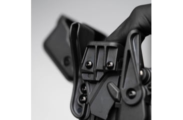 Image of Alien Gear Holsters Rapid Force Polymer Level III OWB Belt Duty Holster, S&amp;W M&amp;P9c M2.0 Compact 4 In/M&amp;P9 2.0 4.25 In/Per. M&amp;P9 M2.0 C.O.R.E. Ported/Pro Series 4.25 In, Right Hand, Matte Black, Large Light, R3-M-0880-BK-RH-LL-A0-B
