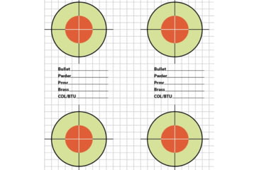 Image of Allen EZ Aim Load Development Paper Shooting Targets w/Log Informations, 13.5in Square, 12 Aiming Spots-Target, 25-Pack, Black, 15616