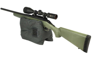 Image of Allen Eliminator Pre Filled Bench Shooting Polyester Rest/Bag w/Cartridge Carrier, Self-Tightening Surface Grip, Tacky Grip Bottom, Paracord Handle, 12.1 lbs, Gray, 18416