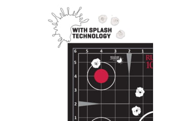 Image of Allen Ruger 10/22 Reactive Adhesive Sight Grid Paper Shooting Target Kit, Splash, 13.5x17.5in, 3-Targets-Pack, Black/White/Red, 28001