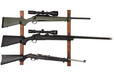 Image of Allen 3-Firearms Gun Collector Hardwood Gun Rack, 3 Rifle/Shotgun, Brown/Black, Wood/Steel, 5656