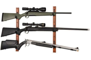 Image of Allen 3-Firearms Gun Collector Hardwood Gun Rack, 3 Rifle/Shotgun, Brown/Black, Wood/Steel, 5656