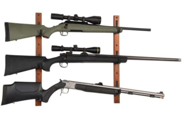 Image of Allen 3-Firearms Gun Collector Hardwood Gun Rack, 3 Rifle/Shotgun, Brown/Black, Wood/Steel, 5656