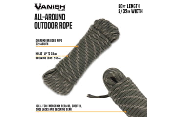 Image of Allen 32 Carrier Diamond Braided Rope 50Ft , 5907