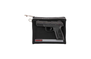 Image of Allen 3628 Pistol Pouch Made Of Black Polyester With Lockable Zippers, ID Label