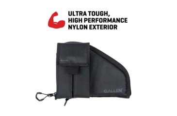 Image of ALLEN 78-7 PISTOL CASE W/MAG POUCH COMPACT BLK