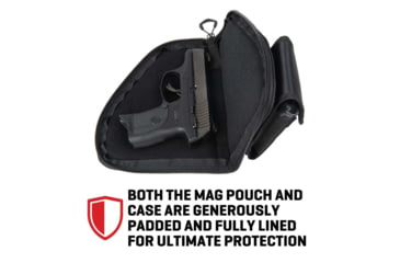 Image of ALLEN 78-7 PISTOL CASE W/MAG POUCH COMPACT BLK