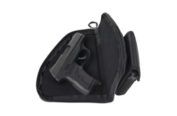 Image of Allen Ballistic Nylon Pistol Case w/ Mag Pouch, Compact Handguns, 8in Long, Lockable, Hanging Loop, Soft Brushed Lining, Black, 78-7