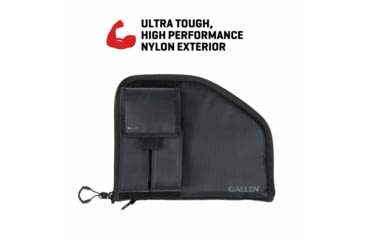 Image of ALLEN 78-9 PISTOL CASE W/MAG POUCH FULLSIZE BLK