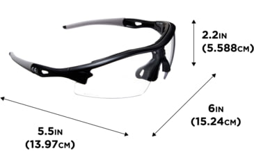 Image of Allen Aspect Shooting Safety Glasses, Black/Gray Frame, Clear Lenses, One Size, 2380
