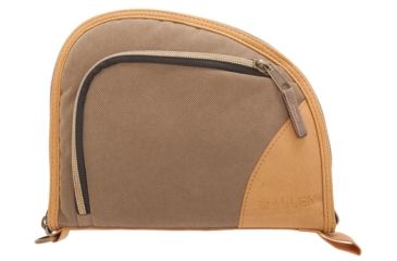 Image of Allen Auto-Fit 1-Pocket Handgun Case With Leather Trim Measures 9.5x7.25 Inches Tan/Brown
