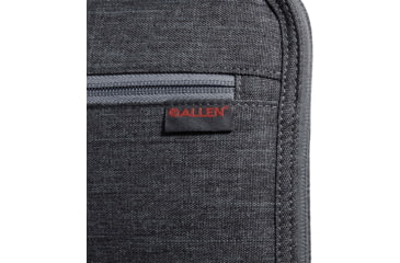 Image of Allen Auto-Fit 2.0 Deluxe Handgun Case, Heather Gray/Red, 12 in x 8 in, 7757