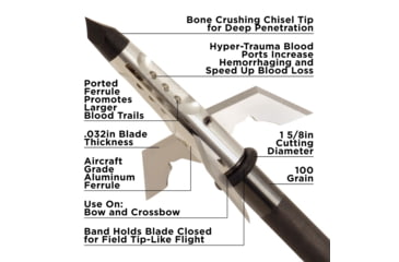 Image of Allen Bloodrush X3 3 Blade Expandable Broadhead, 100 Grain, 14780