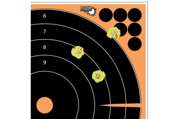 Image of Allen EZ-Aim Adhesive Splash Bullseye Target, 5 Per Pack, Orange, 12x12in, 15317