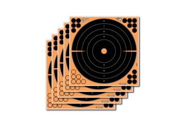 Image of Allen EZ-Aim Adhesive Splash Bullseye Target, 5 Per Pack, Orange, 12x12in, 15317