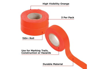 Image of Allen Flagging Tapes, 150-feet, Orange, 3 Pack, 459
