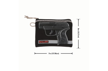 Image of Allen Lockable Handgun Storage Pouch, Compact Size Handgun, 5 x 7in, Black, 3626