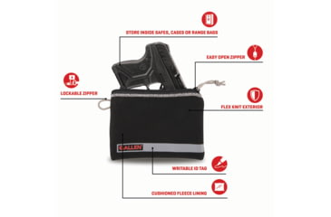 Image of Allen Lockable Handgun Storage Pouch, Compact Size Handgun, 5 x 7in, Black, 3626