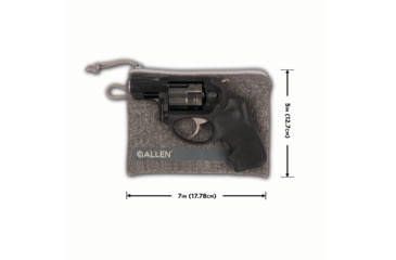 Image of Allen Lockable Handgun Storage Pouch, Compact Size Handgun, 5 x 7in, Gray, 3625