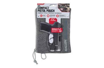Image of Allen Lockable Handgun Storage Pouch, Compact Size Handgun, 5 x 7in, Gray, 3625