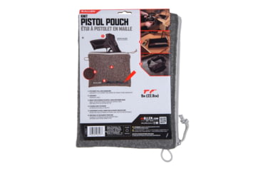 Image of Allen Lockable Handgun Storage Pouch, Full Size Handgun, 7 x 9in, Gray, 3627