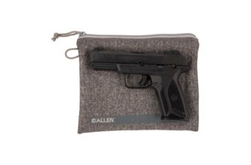 Image of Allen Lockable Handgun Storage Pouch, Full Size Handgun, 7 x 9in, Gray, 3627