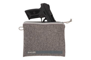 Image of Allen Lockable Handgun Storage Pouch, Full Size Handgun, 7 x 9in, Gray, 3627