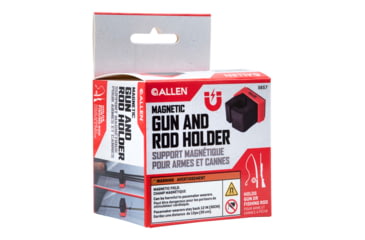 Image of Allen Magnetic Firearm &amp; Fishing Rod Holder w/Frame, 1 Rifle/Shotgun/Fishing Rod, Black/Red Magnet, 5657