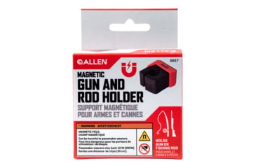 Image of Allen Magnetic Firearm &amp; Fishing Rod Holder w/Frame, 1 Rifle/Shotgun/Fishing Rod, Black/Red Magnet, 5657
