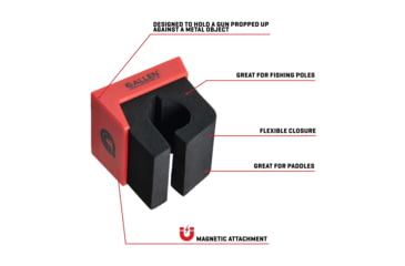 Image of Allen Magnetic Firearm &amp; Fishing Rod Holder w/Frame, 1 Rifle/Shotgun/Fishing Rod, Black/Red Magnet, 5657