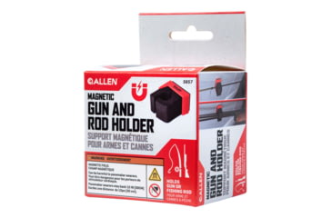 Image of Allen Magnetic Firearm &amp; Fishing Rod Holder w/Frame, 1 Rifle/Shotgun/Fishing Rod, Black/Red Magnet, 5657