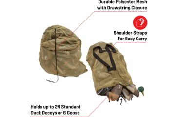 Image of Allen Mesh Decoy Bag, Fits 24 Standard Duck Decoys, Olive Green, 30 in x 52 in, 246