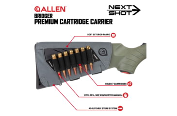 Image of Allen Next Shot Bridger Premium Cartridge Carrier, Buttstock, Gray, 8524