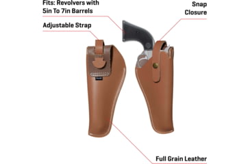 Image of Allen Red Mesa Leather Revolver Holster, Ambidextrous, Brown, Size 05, 4495