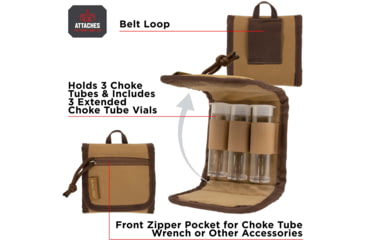 Image of Allen Rival Choke Tube Holder, 3 Extended Vials, Tan, 4 in x 4.67 in, 8335