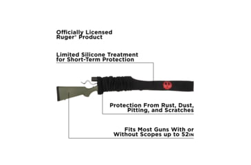Image of Allen Ruger Gun Sock Black with Red Ruger Logo 52 Inch