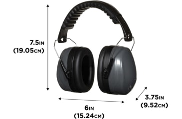 Image of Allen Sound Defender Foldable Safety Earmuffs, 26 dB NRR, ANSI S3.19 &amp; CE EN352-1 Hearing Protection Rated, Black/Gray, One Size, 2336
