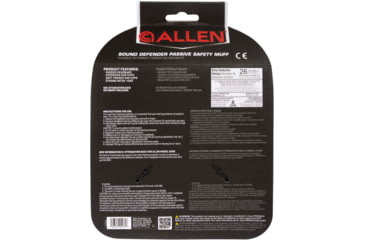 Image of Allen Sound Defender Foldable Safety Earmuffs, 26 dB NRR, ANSI S3.19 &amp; CE EN352-1 Hearing Protection Rated, Black/Gray, One Size, 2336