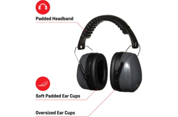 Image of Allen Sound Defender Foldable Safety Earmuffs, 26 dB NRR, ANSI S3.19 &amp; CE EN352-1 Hearing Protection Rated, Black/Gray, One Size, 2336