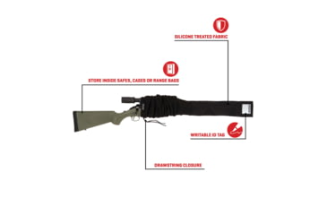 Image of Allen Stretch Knit Gun Sock w/Writeable ID Label for Rifles with Scopes and Shotguns, Silicone Treated, Black, 52 in, 13173