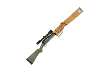 Image of Allen Stretch Knit Gun Sock w/Writeable ID Label for Rifles with Scopes and Shotguns, Silicone Treated, Coyote, 52 in, 13172