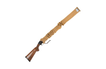 Image of Allen Stretch Knit Gun Sock w/Writeable ID Label for Rifles with Scopes and Shotguns, Silicone Treated, Coyote, 52 in, 13172